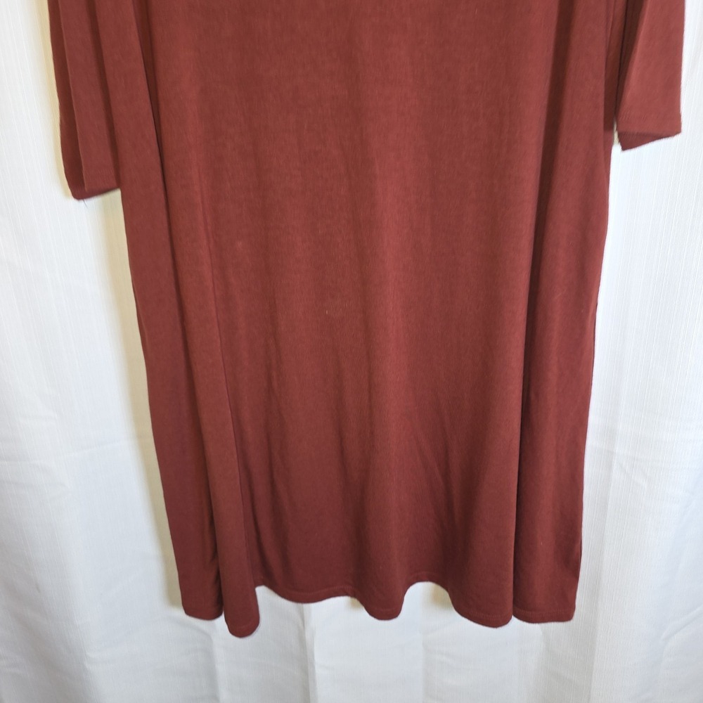 Zenana Outfitters Dress Large Midi Trapeze Swing 3/4 Sleeve Boho Mod‎ - Picture 3 of 11